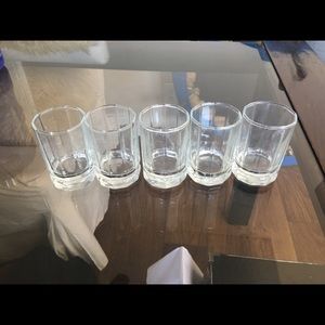 Set of 5 beautiful glass candle votives